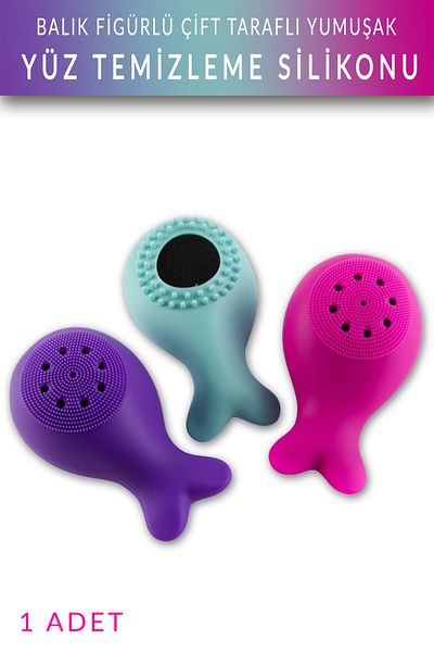 Muggio Fish Figure Facial Cleansing Silicone - 1 Piece Mixed Color