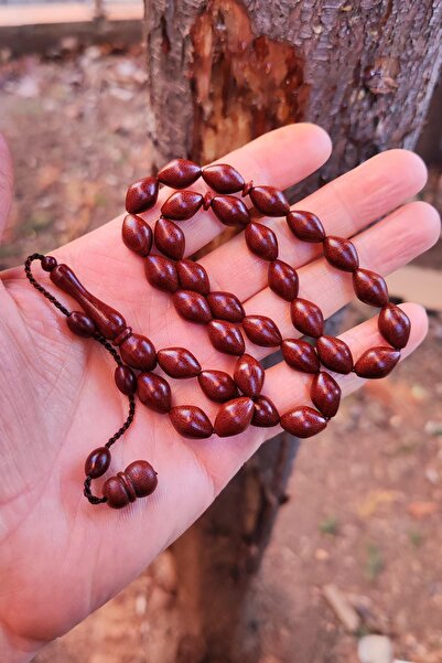 Vip Kehribar 9x12 mm Kahverengi Alman Fiber Tesbih | Usta İşçilikli Tespih