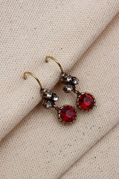 Süspüs Accessories Authentic Earrings - Round Stone Detailed