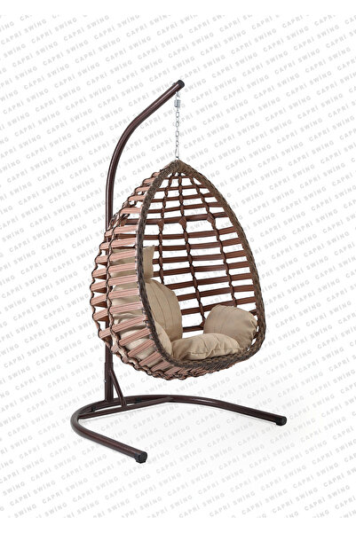 Çavdar Group Fındık Rattan Tek Kişilik Salıncak Bahçe Balkon Teras Salıncağı