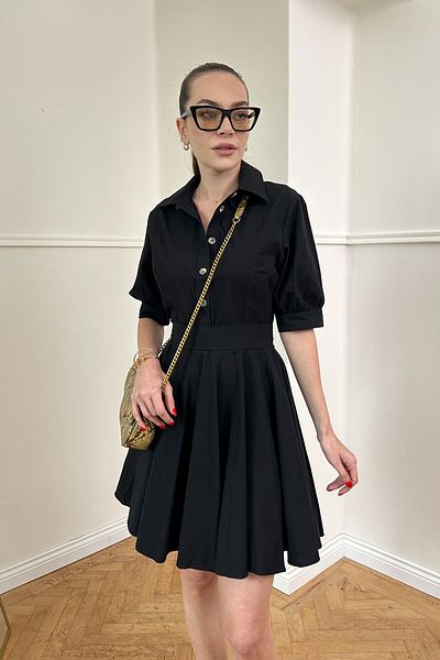 MAGARDE Rochie Mini Evazată - NEGRA