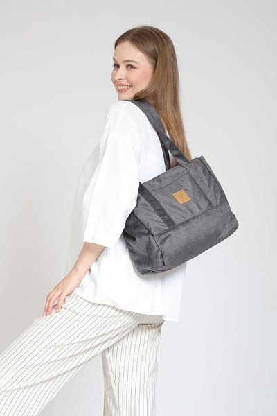 Street Bag Geantă de umăr pentru femei în stil etnic boem - Design simplu de culoare antracit