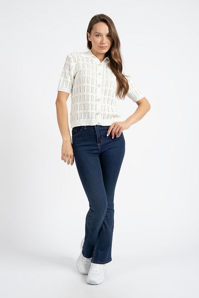 RTD&VLD RTD & VLD Women's Pearl Buttoned Short Sleeve Knit Blouse