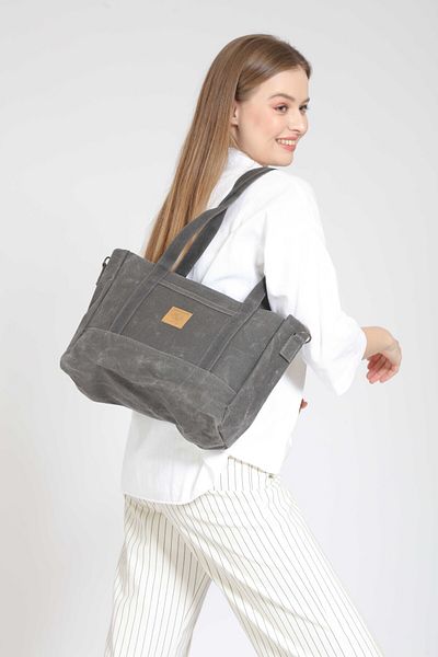 Street Bag Vintage Canvas Αδιάβροχη τσάντα ώμου με επιπλέον λουράκι
