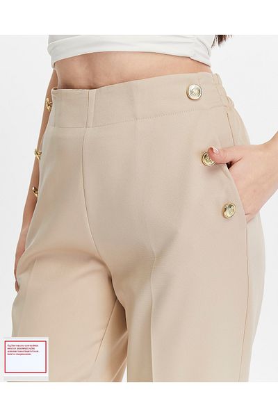 HANIMCA GİYİM Elderly Button Detailed Stylish Trousers - Side Pockets