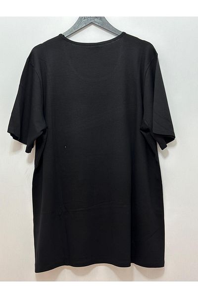 Desen Triko Crew Neck Zipper Detail Short Sleeve Combed Cotton Blouse