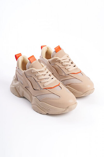 Rainon Store RDSTokyo Tan Orange Leather Laced Orthopedic Sole Women's Sports Shoes