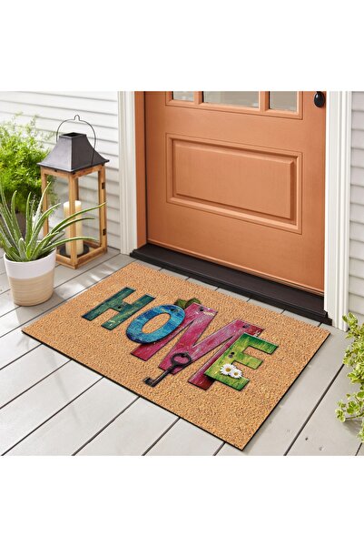 FERRAGNI HOME Porcellana Firenze Imported Door Mat Outdoor and Indoor Compatible Blessings and Peace Themed 45*65 Cm Non-Slip Base