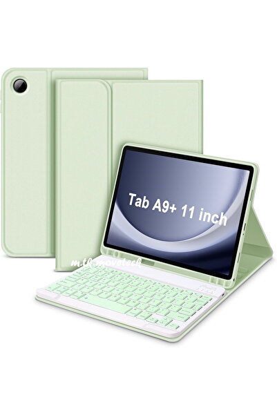 m.tk moveteck Samsung Galaxy Tab A9 Plus 11 Inç Uyumlu Bluetooth Özellikli Standlı Kalem Bölmeli Klavyeli Kılıf