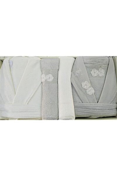 Pupilla Family Bathrobe Set Bamboo Cristina Stone - Brown