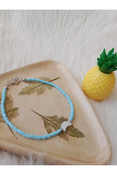 HAPPY HANDMADE SEDEF STONE LARGE BEADED ANKLE GIFT ACCESSORY