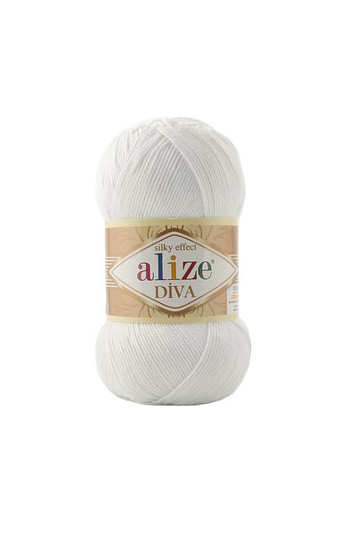 Alize أليز ديفا 55 أبيض - 5 قطع