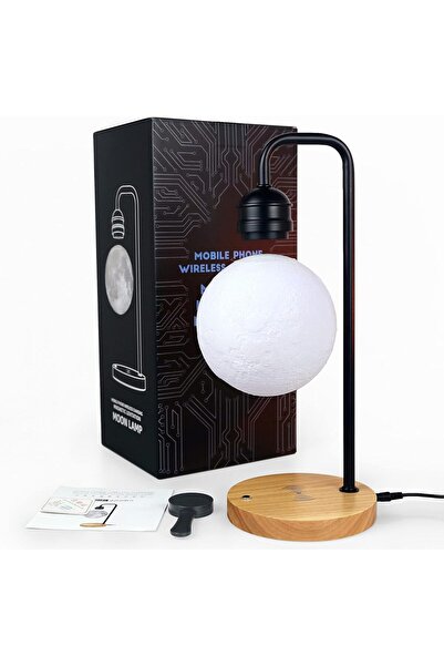 Fogy Kablosuz Telefon Şarj Cihazı ile Ay Lambası  Manyetik LED Gece Lambası Yatak Romantik Hediye Lanbası