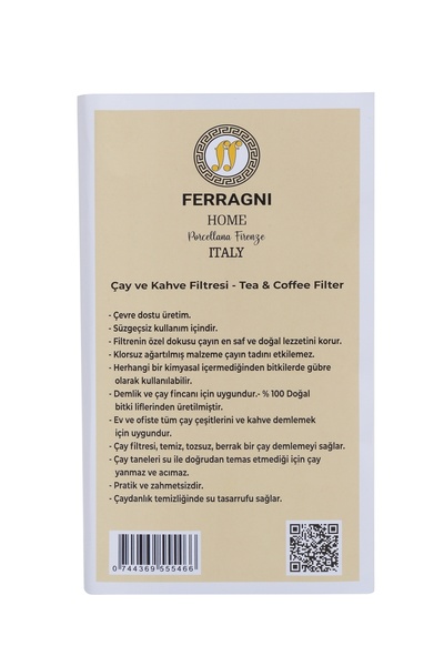 FERRAGNI Porcellana Firenze Çay Demleme Poşeti (Çay Filtresi) 2XL JUMBO BOY Tek Paket (100 Adet)