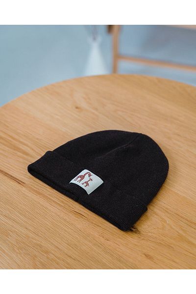 Lisara Rib Beanie Children's Giraffe Pattern
