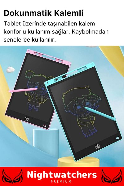Nightwatchers Premium Lcd Screen Digital Drawing Tablet with Pen Writing Board Painting Picture Smart Tablet 12 Inc