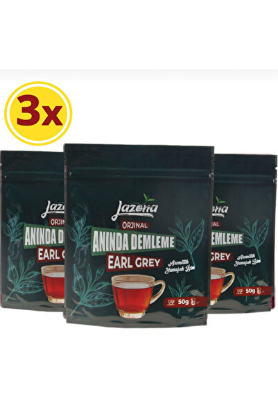 Lazona Anında Demleme Siyah Çay Earl Grey 25'li Tek Dem X 3'lü Paket ( Bergam...