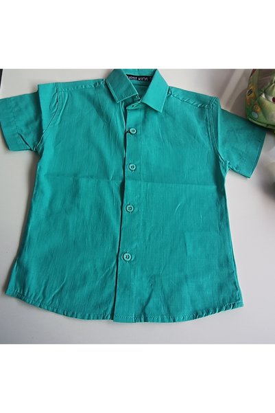 Butik Linen Boy's Shirt Turquoise