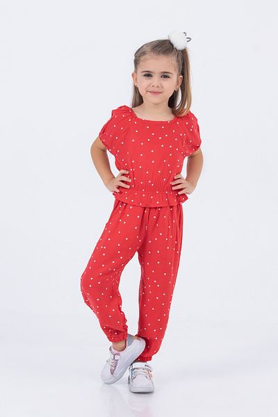 Harika KIDS Girl's Woven Fabric Polka Dot Bottom-Top Set