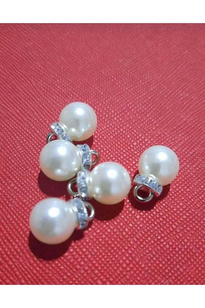 Beyna CRYSTAL STONE PEARL BUTTON 10 MM 1 PACK 5 PIECES