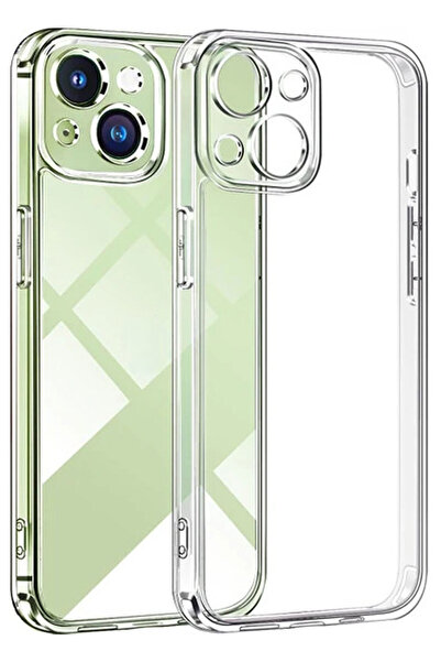 CEPSTOK Apple Iphone 15 Plus Kılıf Şeffaf Kamera Korumalı Yumuşak Silikon