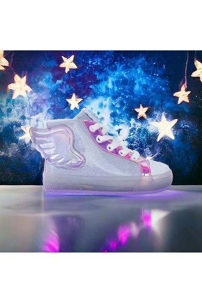 BUCKHEAD Lighted Ankle Orthopedic Sneaker for Girl - Lace-up Zippered
