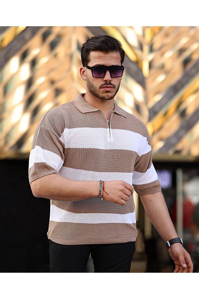 viperkombin Πλεκτό μπλουζάκι Oversize με μισό φερμουάρ