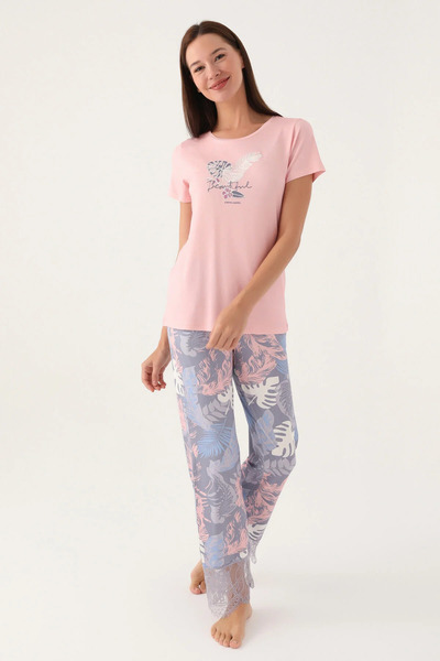 Pierre Cardin Yeni Sezon Pamuklu Kısa Kollu Kadın Pijama Takımı
