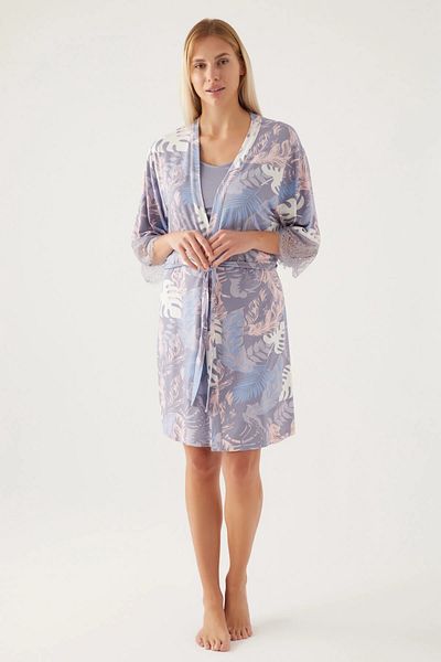 Pierre Cardin Σετ γυναικεία σορτς πιτζάμες 3 τεμαχίων New Season με ρόμπα