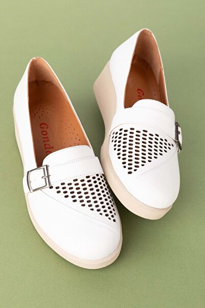 Gondol Hakiki Deri Anatomik Taban Bant Detaylı Rahat Ayakkabı Mlk.5471