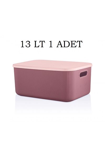 Bayev 1 Piece Storage 13 Lt Purple Multi-Purpose Closet Organizer Box with Lid, Decorative Storage Box