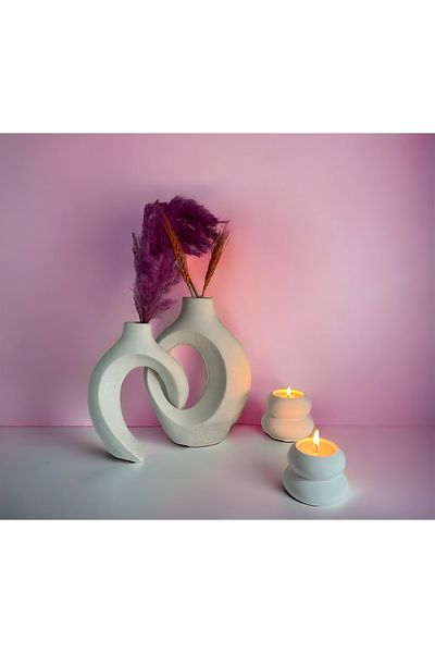 BLANJ Hobincan Design Dear Ivy Vase, Candlestick Set 22X16 & 17X14