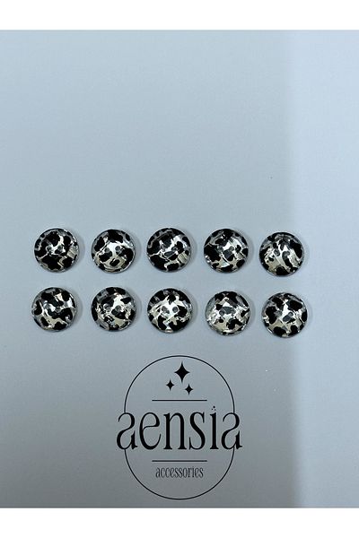 aensia Mirror Cow Pattern Polyester Shirt Button - 1.14 Cm, Two Holes, Pack of 10