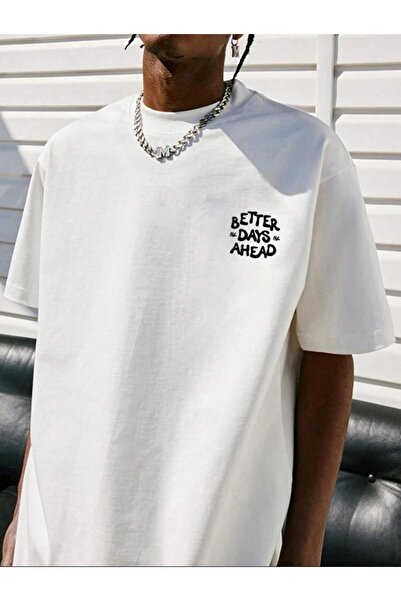 AFROGİYİM Unisex Better Days Ahead Back Τυπωμένο μπλουζάκι oversize