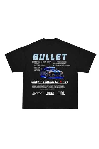 Elvino Tricou unisex supradimensionat cu imprimeu auto