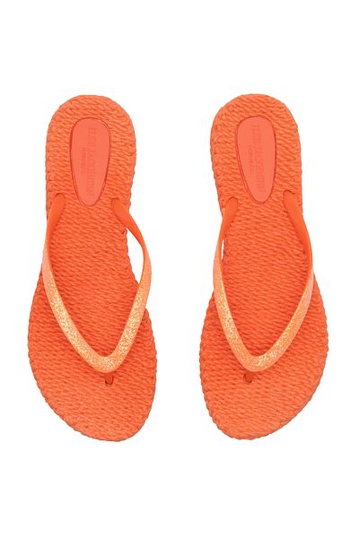 Ilse Jacobsen Hot Orange Cheerful01 - Orange Silvery Flip Flops