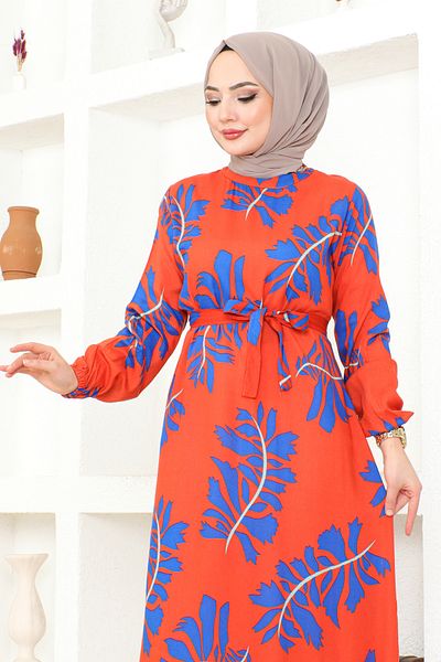 MSK Fashion Leaf Pattern Viscose Dress