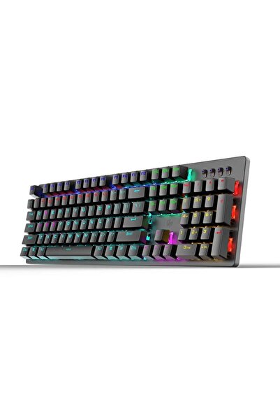 HP GK100F Mekanik Gaming Klavye RGB Işıklı Kablolu Klavye Şık Zafir Modern Tasarım Türkçe Q Klavye