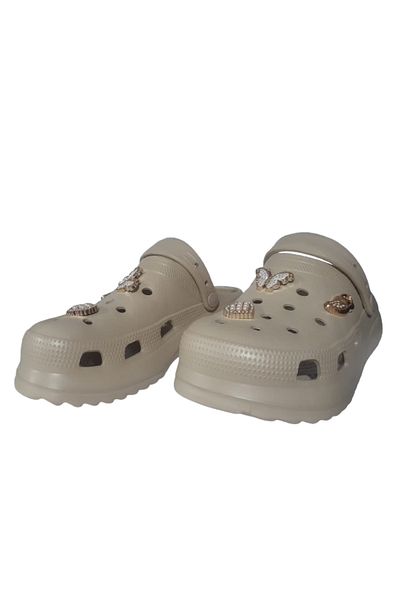 Akınal Bella Beige Stone Orthopedic Women's Slippers - for Hospital, Nurse, Doctor, Sea, Beach, Pool Akb659-979
