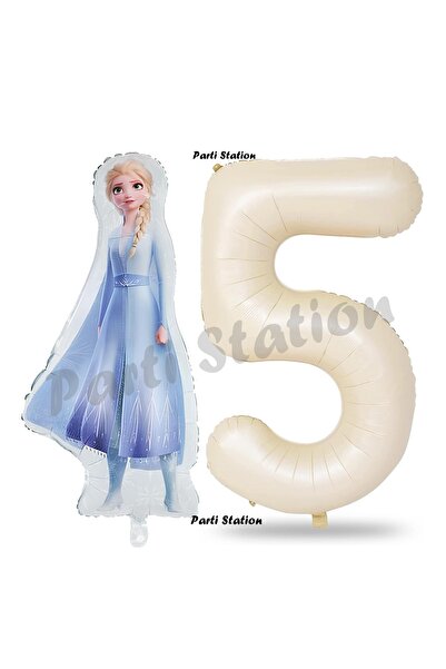 Parti Station Elsa Frozen Balon 5 Yaş Doğum Günü Set Frozen Karlar Ülkesi Kon...