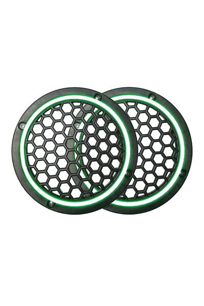 Genel Markalar Neon Işıklı 16 Cm Hoparlör Ve Midrange Kapağı - 2 Adet - Yeşil