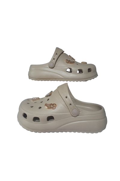 Akınal Bella Beige Stone Orthopedic Women's Slippers - for Hospital, Nurse, Doctor, Sea, Beach, Pool Akb659-979