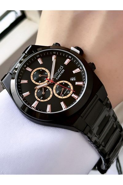 Ferrucci Men's Multifunctional Metal Band Wristwatch