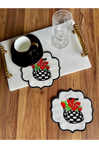 NURHAN HOME COLLECTION 2 Pieces Mackenzie Kettle Patterned Cocktail Serving Napkin