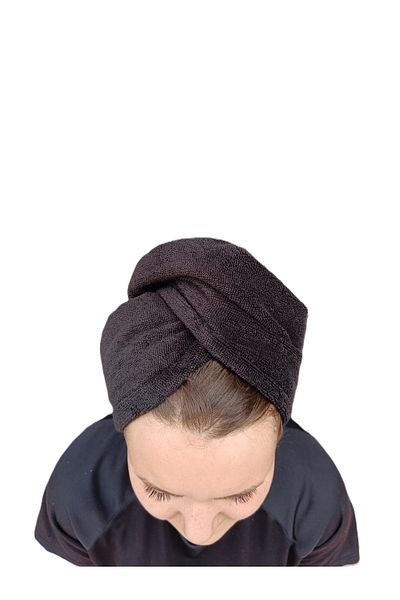 KULCU HOME BLACK HAIR TOWEL BONE