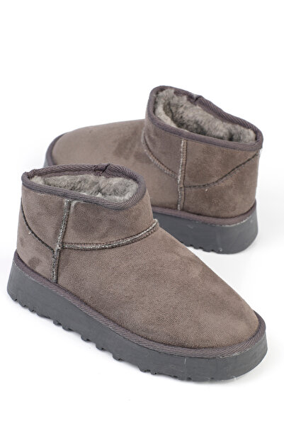 Capone Outfitters Γυναικεία παπούτσια στον αστράγαλο με στρογγυλή μύτη και γούνινο εσωτερικό