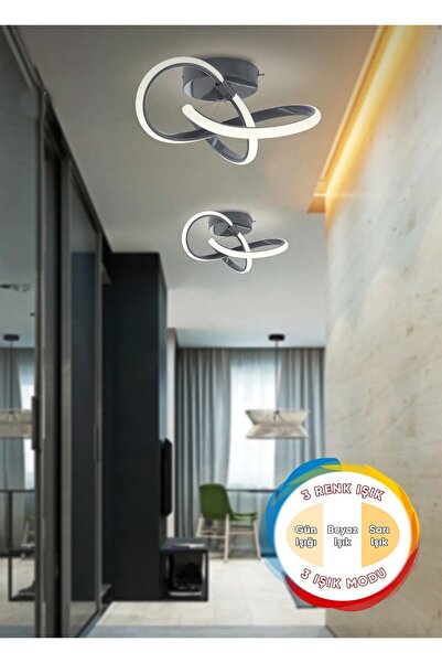 burenze Modern 3 Renk Işıklı Salon Mutfak Oturma Odası Avize Plafonyer Tavan ...