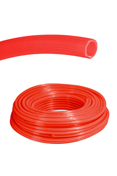 Çelik Pvc Silikonlu Naturel Su Hortumu Kırmızı renk  1/2 (12.5 mm) 25 metre 3 kg
