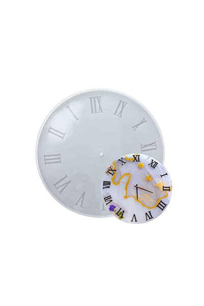 TT Tahtakale Toptancıları Epoksi Silikon Kalıp Roma Rakamlı Saat Kalıbı Battal Boy 40 CM