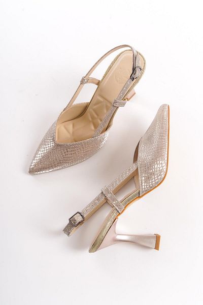 Modabuymus Pantofi de seară Parpar Gold Gold Goblet Stiletto cu toc